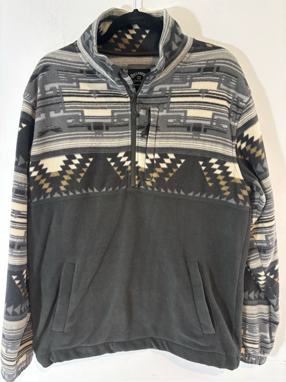 Billabong Men's Medium Boundary Fleece Quarter Zip Pullover Aztec